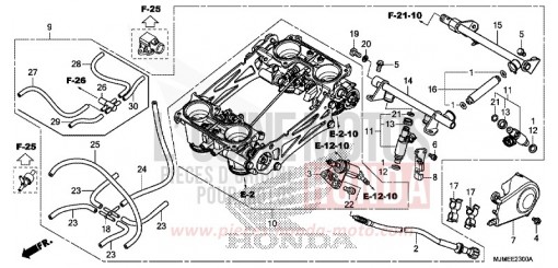 CORPS DE PAPILLON VFR800XF de 2015